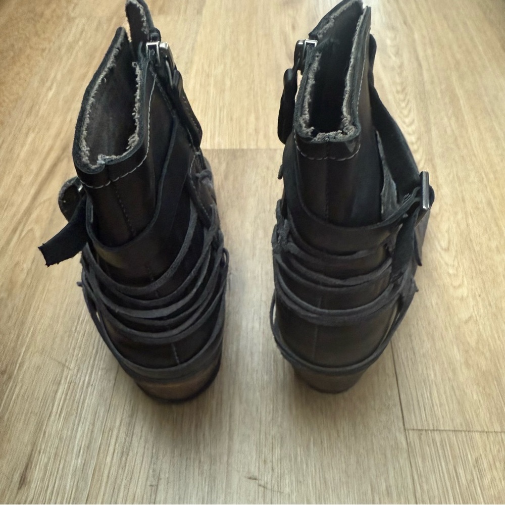 Roan Bed Stu‎ Aimee Leather Ankle Boots Size 9.5 Grey distressed - Picture 7 of 11